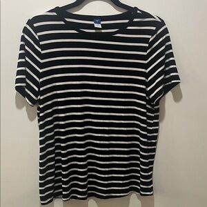 Old Navy Black and White Striped T-Shirt